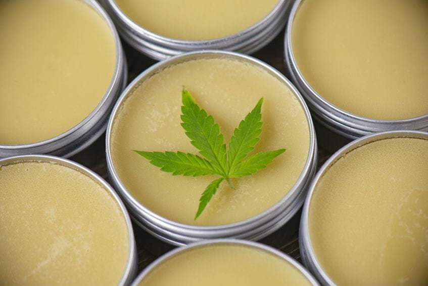 Cannabis hemp cream or salve - marijuana topicals concept